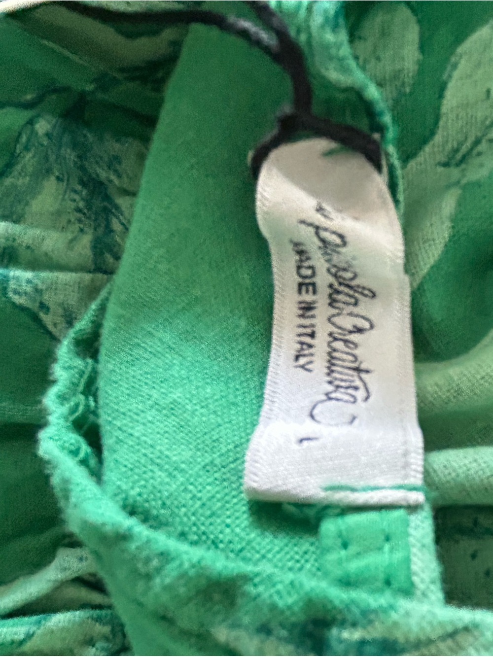 NWT - La Piccola Creativa Cotton Floral One-Shoulder Midi Dress, Made in Italy - Picture 9 of 9